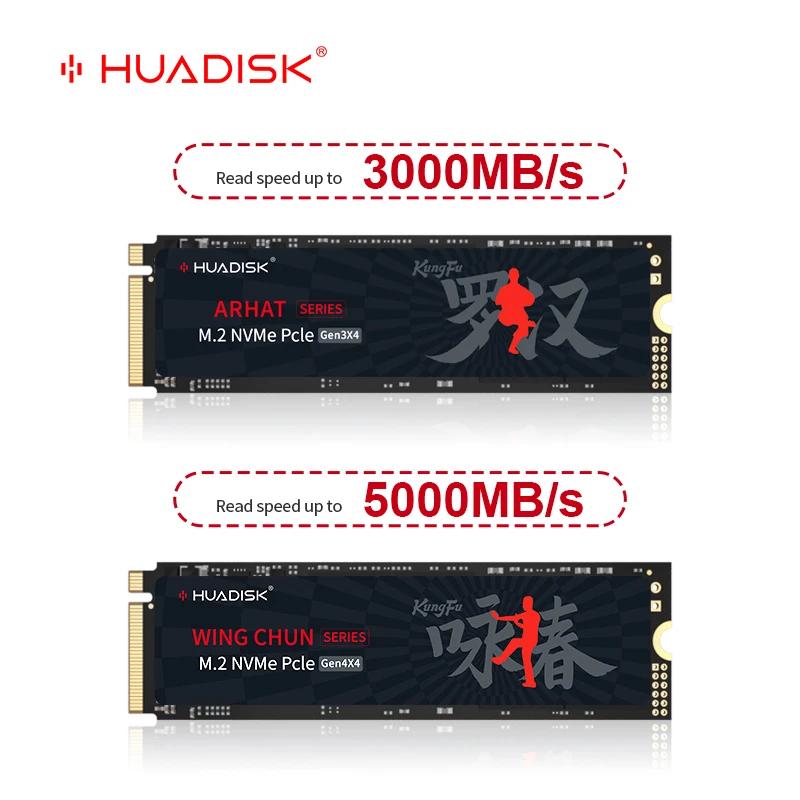 HUADISK Ʈ ũž PC PS5 ̸ӿ SSD NVMe 2280, SSD NVMe M2, ָ Ʈ ̺, TLC PCIe4.0, 5000MBps ӵ, 1TB, 512GB
